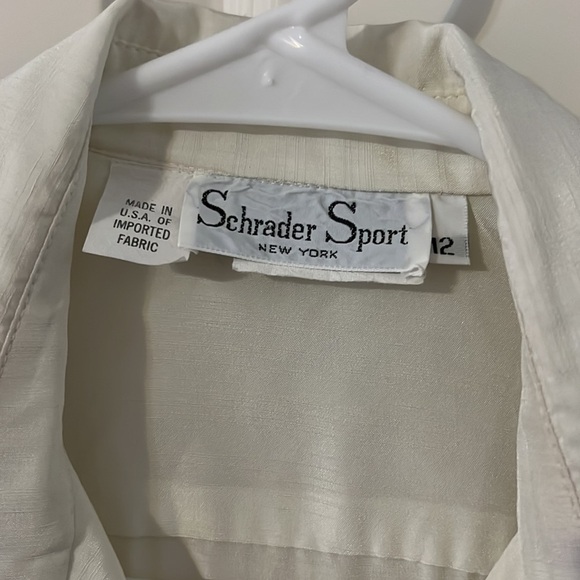 Vintage dress Schrader Sport Ivory/ Navy Blue lightweight size 12 - Picture 3 of 3